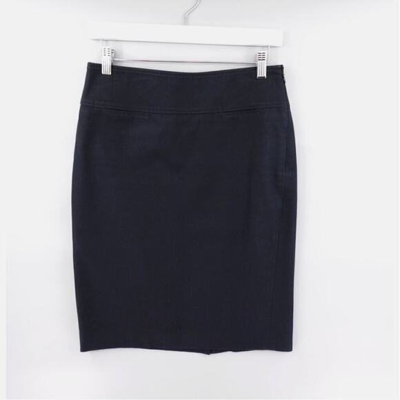 BURBERRY London Skirt Womens 6 Black Denim Pencil Corporate Office Siren - Picture 1 of 16